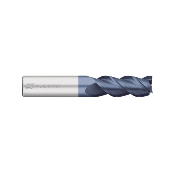 Kodiak Cutting Tools 3/8 3 Flute Carbide Endmill Single End 45 Deg. ALTIN Coated 5443636 - main